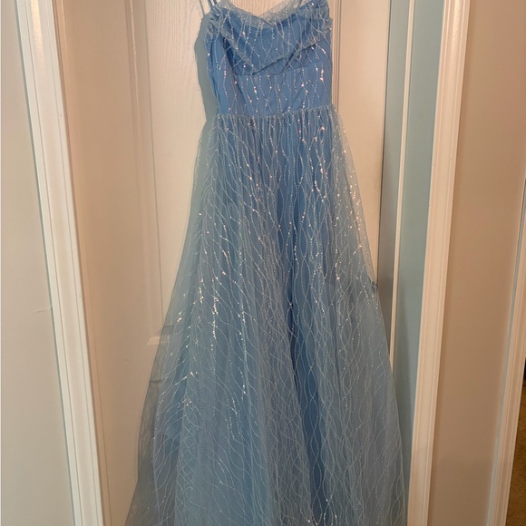 Windsor Dresses & Skirts - Windsor Light Blue Gown with Sparkling Overlay